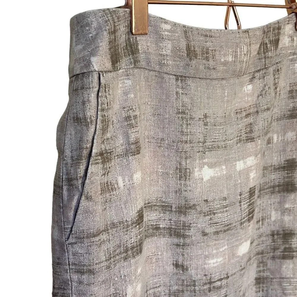 LOFT 100% Linen Straight Mini Skirt‎